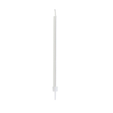 White Skinny Candles & Holders 12 Pack