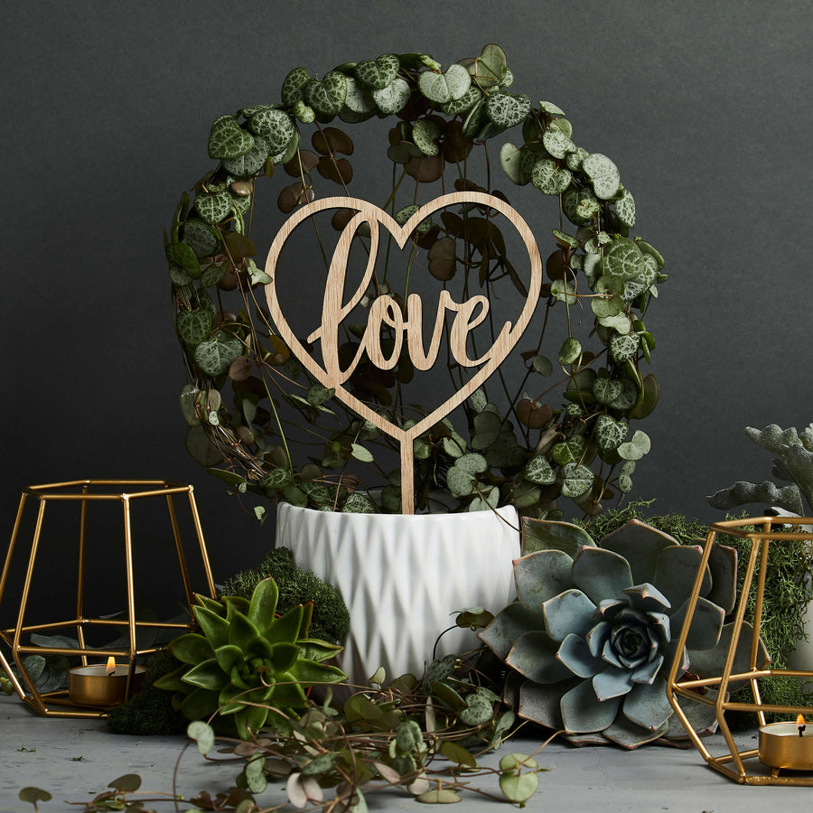 'Love'  Wooden Cake Topper