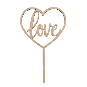 'Love'  Wooden Cake Topper