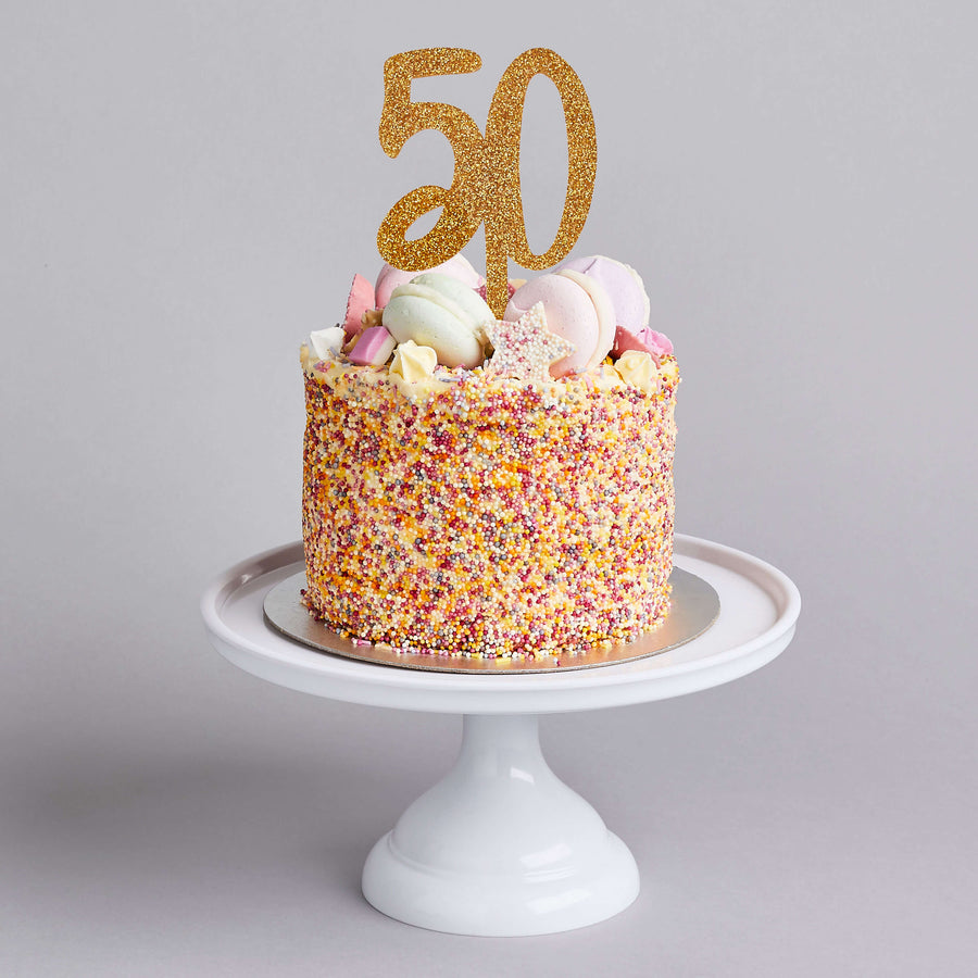 Gold Acrylic '50' Cake Topper