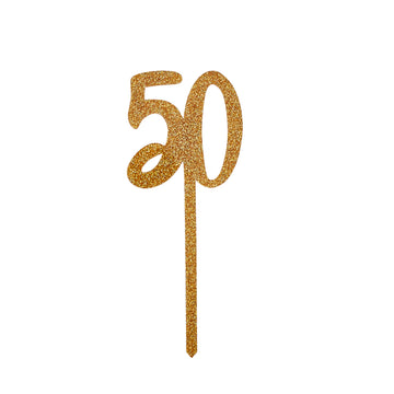 Gold Acrylic '50' Cake Topper