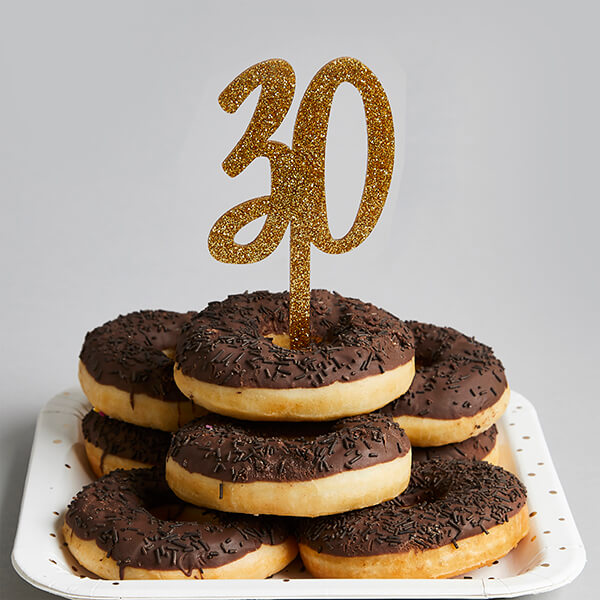 Gold Acrylic '30' Cake Topper