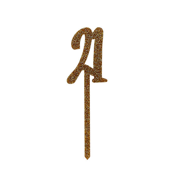 Gold Acrylic '21' Cake Topper