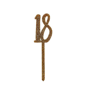 Gold Acrylic '18' Cake Topper