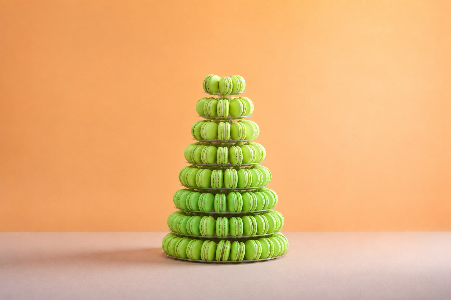 8 Tier Pistachio Macaron Tower