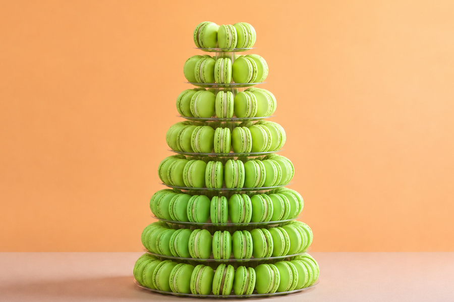 8 Tier Pistachio Macaron Tower