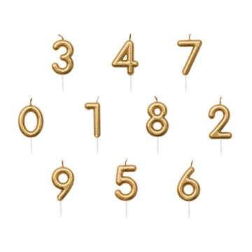 Gold number candle